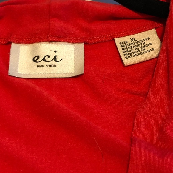ECI Red Long Sleeved Knotted Shirt - Picture 4 of 7